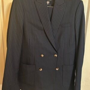 August McGregor x Twisted Tailor - Dark Blue Pinstripe Double-Breasted Suit
